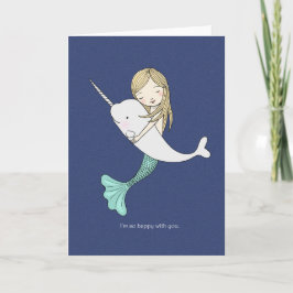 Festividades Cartão do dia dos namorados de Narwhal da sereia