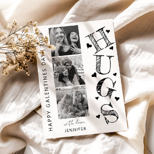 Festividades Cartão do Dia Galentinos de 3 Fotos de Abraços Mod