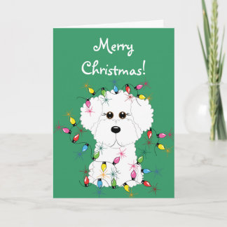 Festividades Cartão do Feliz Natal de Bichon Frise