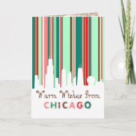 Festividades Cartão do feriado da skyline de Chicago