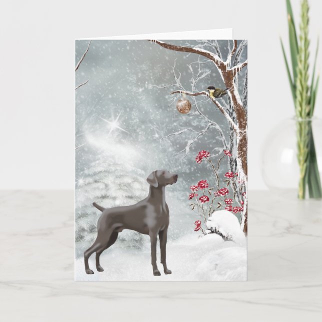 Festividades Cartão do feriado de Weimaraner (Frente)