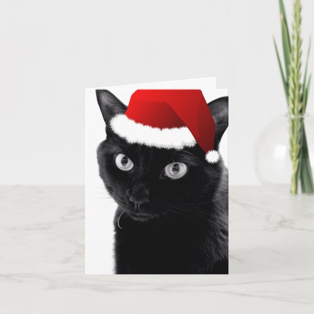 Festividades Cartão do gato da árvore de Natal de O (Frente)