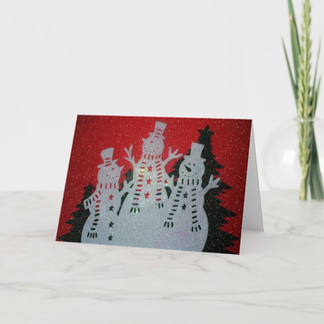 Festividades Cartão do Natal dos bonecos de neve (Frente)