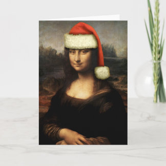 Festividades Cartão do papai noel de Mona Lisa