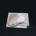Festividades Cartão do prazer de Hanukkah Gelty<br><div class="desc">Chanukah,  Hanukkah,  cartão de Hanukah lê: Hanukkah é um prazer de Gelt-y. Personalize e personalize.</div>