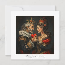 Cartão do Rei e da Rainha de Copas do Aniversário