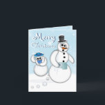 Festividades Cartão do tombadilho do boneco de neve do Natal<br><div class="desc">Design pooping do boneco de neve do feriado pelo texto customizável de Jerry Lamberto</div>