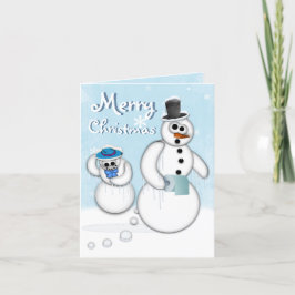 Festividades Cartão do tombadilho do boneco de neve do Natal
