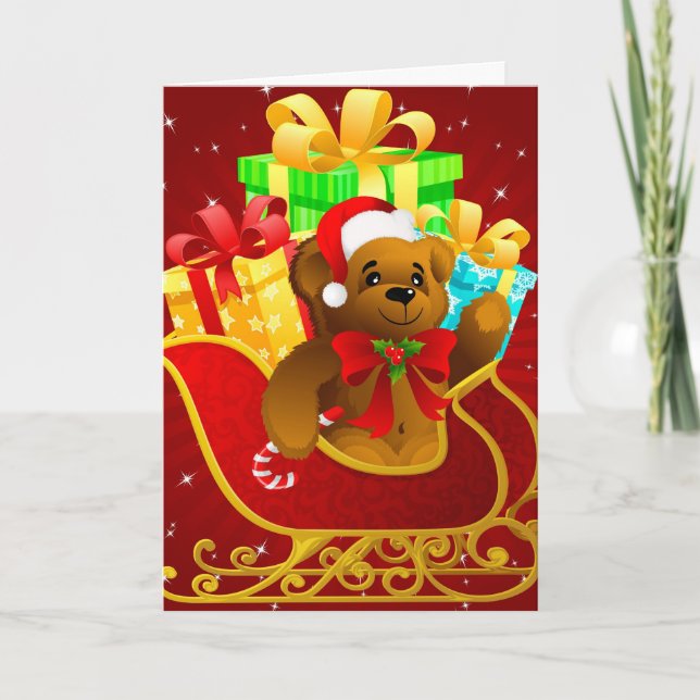 Festividades Cartão do urso de ursinho do Natal (Frente)