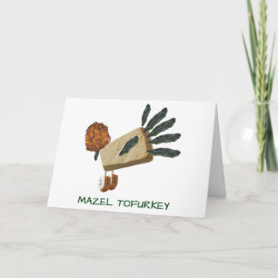 Festividades Cartão do vegetariano de Mazel Tofurkey