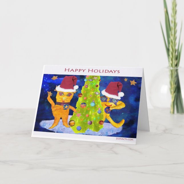Festividades Cartão do Xmas de Zodiacts (Frente)