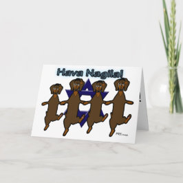 Festividades Cartão dos Dachsunds de Hava Nagila