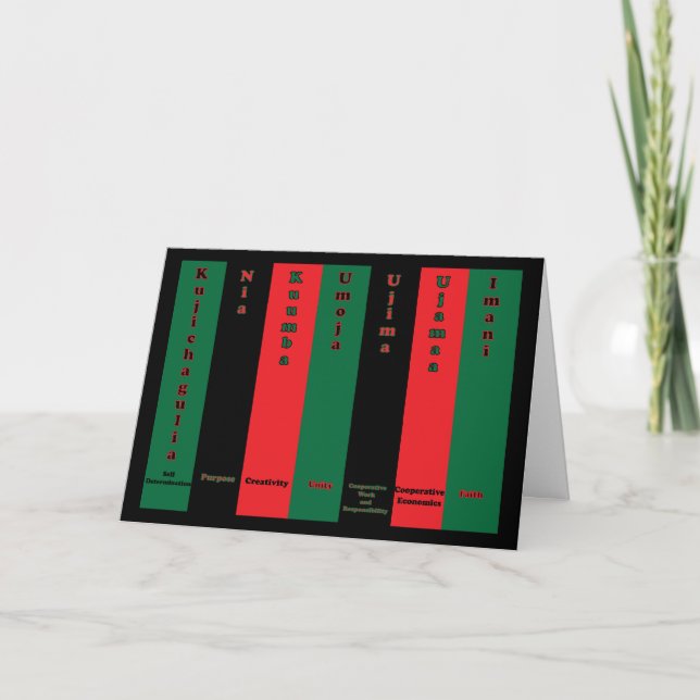 Festividades Cartão dos princípios de Kwanzaa sete (Frente)
