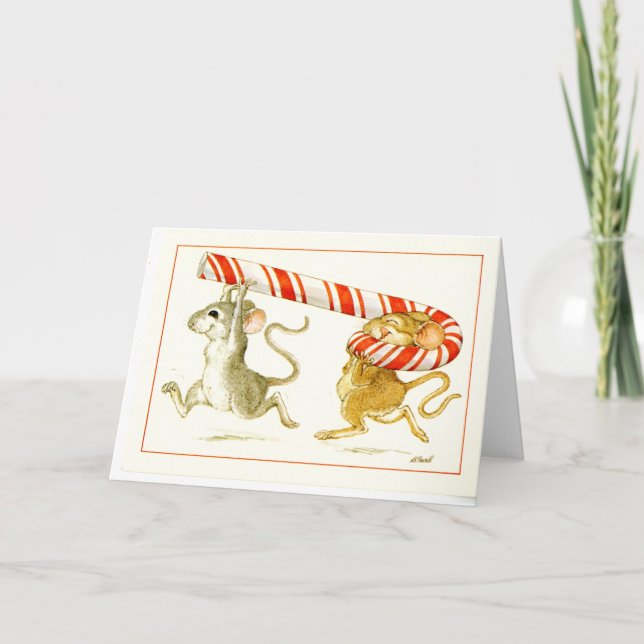 Festividades Cartão dos ratos do Natal da biblioteca de LMU (Frente)