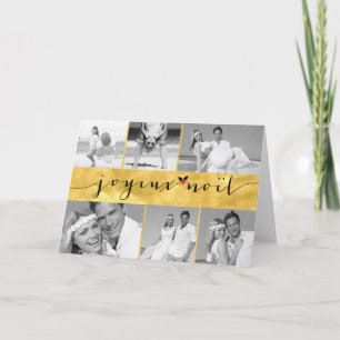 Festividades Cartão dourado da colagem da foto do Natal de