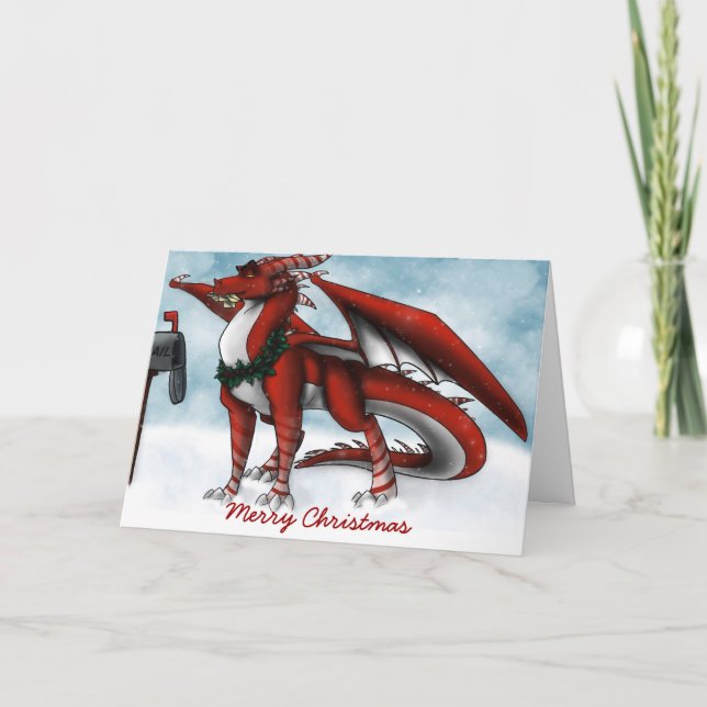 Festividades Cartão Dragão de Natal (Frente)