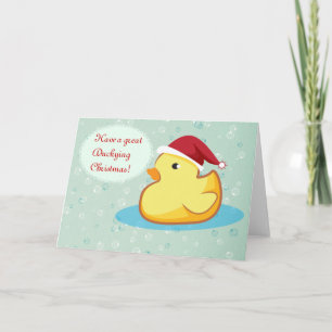 Festividades Cartão ducky de borracha amarelo do Feliz Natal