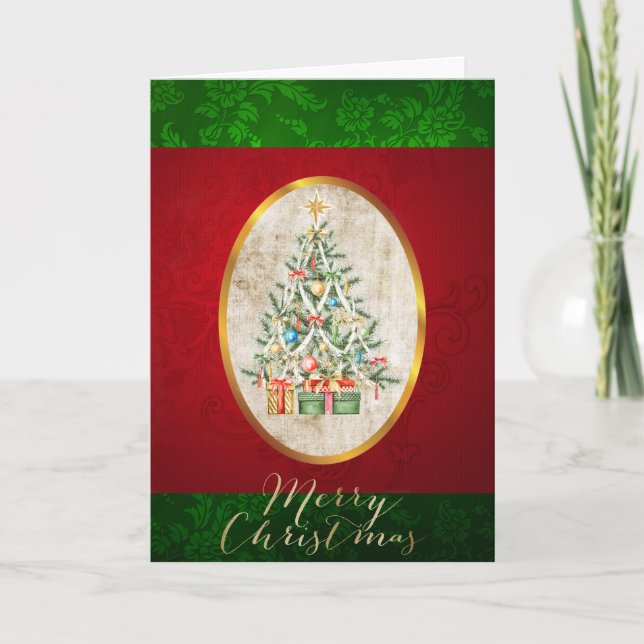 Festividades Cartão elegante da árvore de Natal (Frente)