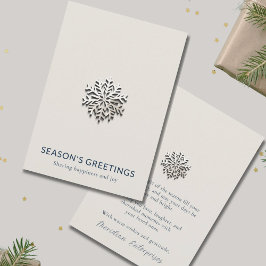 Festividades Cartão Elegante de Saudação Comercial Snowflake
