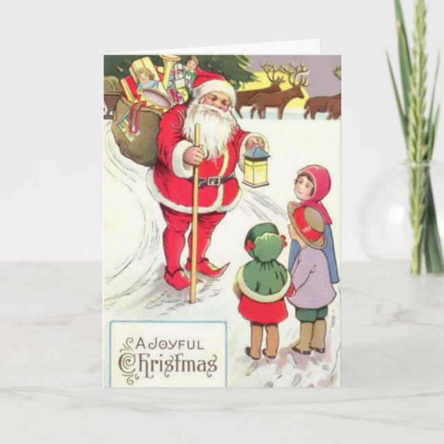 Festividades Cartão Elf De Papais noeis Vitorianos Da Era Vinta (Frente)