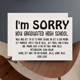 Festividades Cartão Engraçado de Graduação "Desculpe Formando" 