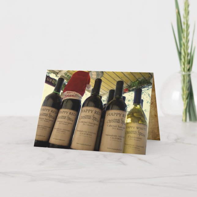 Festividades Cartão Especial de Vinho de Natal! (Frente)