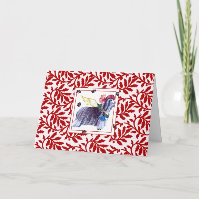 Festividades Cartão farpado do feriado de NOEL do Collie dos (Frente)