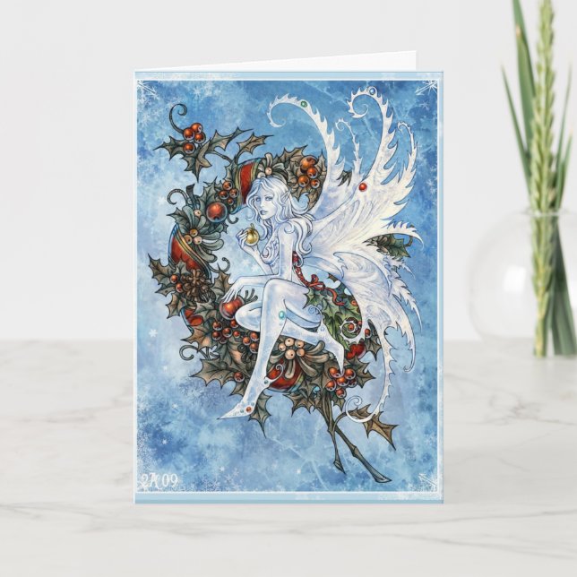 Festividades Cartão feericamente de Yuletide da neve (Frente)
