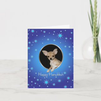 Festividades Cartão feliz da chihuahua de Hanukkah