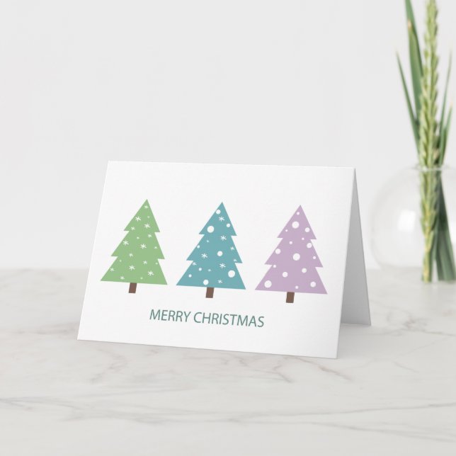 Festividades Cartão Feliz de Árvores de Natal (Frente)