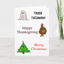Festividades Cartão Feliz de Halloween, Dia de Ação de Graças e
