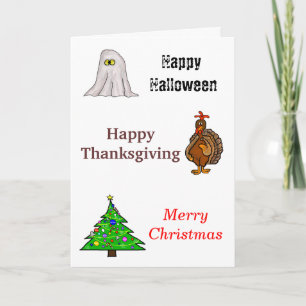 Festividades Cartão Feliz de Halloween, Dia de Ação de Graças e