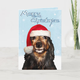 Festividades Cartão Feliz de Natal Dachshund