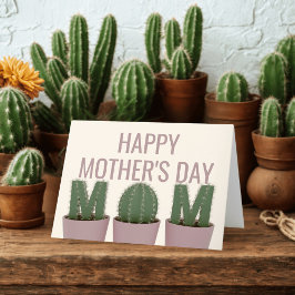 Festividades Cartão Feliz Dia das Mães Para Entusiastas de Cact