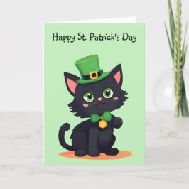 Festividades Cartão Feliz Dia de São Patrício com Gatinho Diver