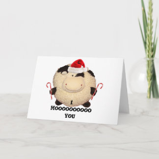 Festividades Cartão feliz do cartão de Natal da vaca eu te amo