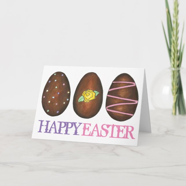 Festividades Cartão felz pascoa De Ovos De Chocolate (Frente)