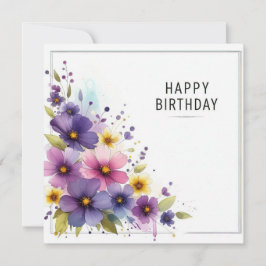 Festividades cartão floral de aniversário feliz