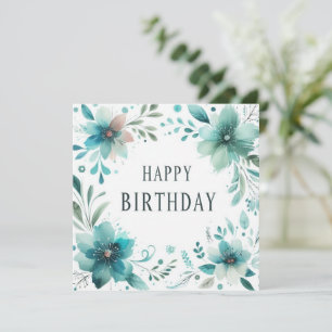 Festividades cartão floral de feliz aniversário