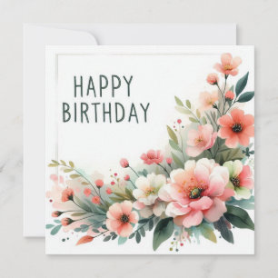 Festividades cartão floral de feliz aniversário