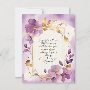 Festividades Cartão Floral Elegante com Mensagem de Coração