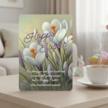 Cartão Floral Personalizado de Páscoa com Crocus F