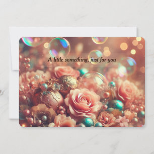 Festividades Cartão Floral Suave • Celebração Romântica de Rosa