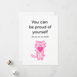 Festividades Cartão Inspirador de Gato Rosa Fofo Orgulhoso de V