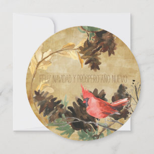 Festividades Cartão Internacional de Férias para Pinus e Aves