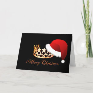 Festividades Cartão Laranja de Santa Hat para Miss America USA