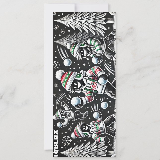 Festividades Cartão Legal de Natal para Meninos da Robloxo (Frente)