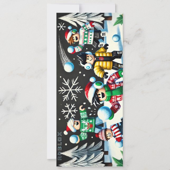 Festividades Cartão Legal de Natal para Meninos da Robloxo (Frente)