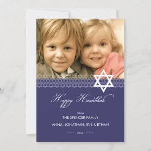 Festividades Cartão liso da foto de Hanukkah da estrela de