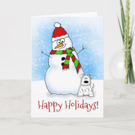 Festividades Cartão lunático do boneco de neve dos desenhos